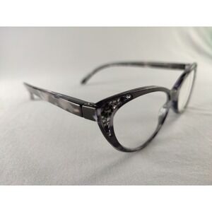 Jimmy Crystal New York JCR468 Purple Marble Cat Eye Eyeglass Frames Swarovski